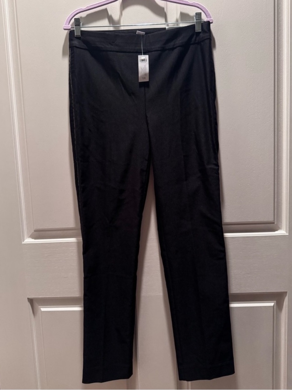 Chico's Black Straight-Leg Pull-On Pants with Tag
